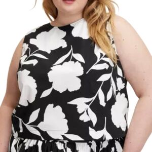 Kate Spade Target Women’s Classic Rose Shell Tank Top, Black/cream size 3X NWT